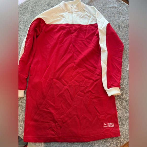 Puma Dresses & Skirts - Puma Red Athletic Top with Subtle Logo Patch